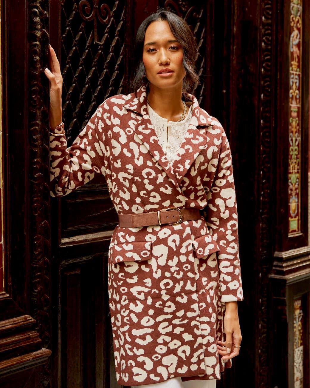 Casaco Animal Print Nere