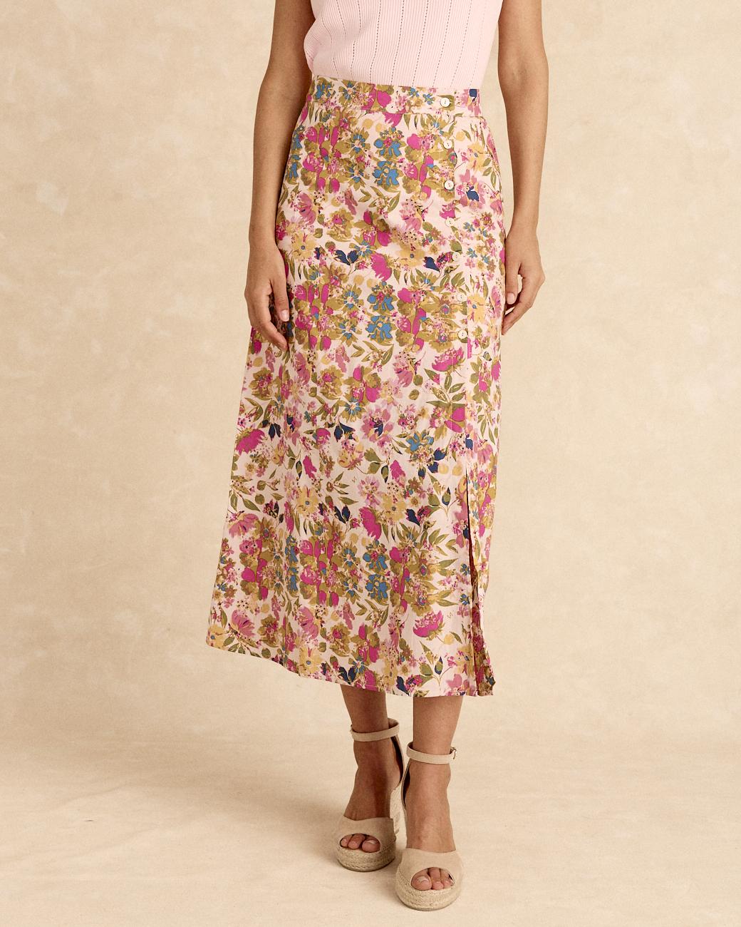 Saia Midi com Flores Electra