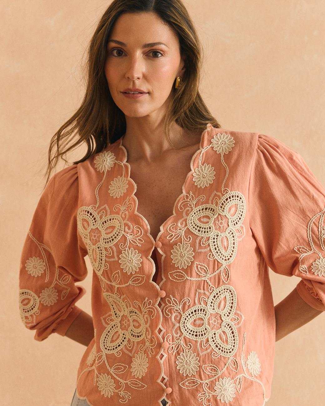 Camisa com Bordados Flavia