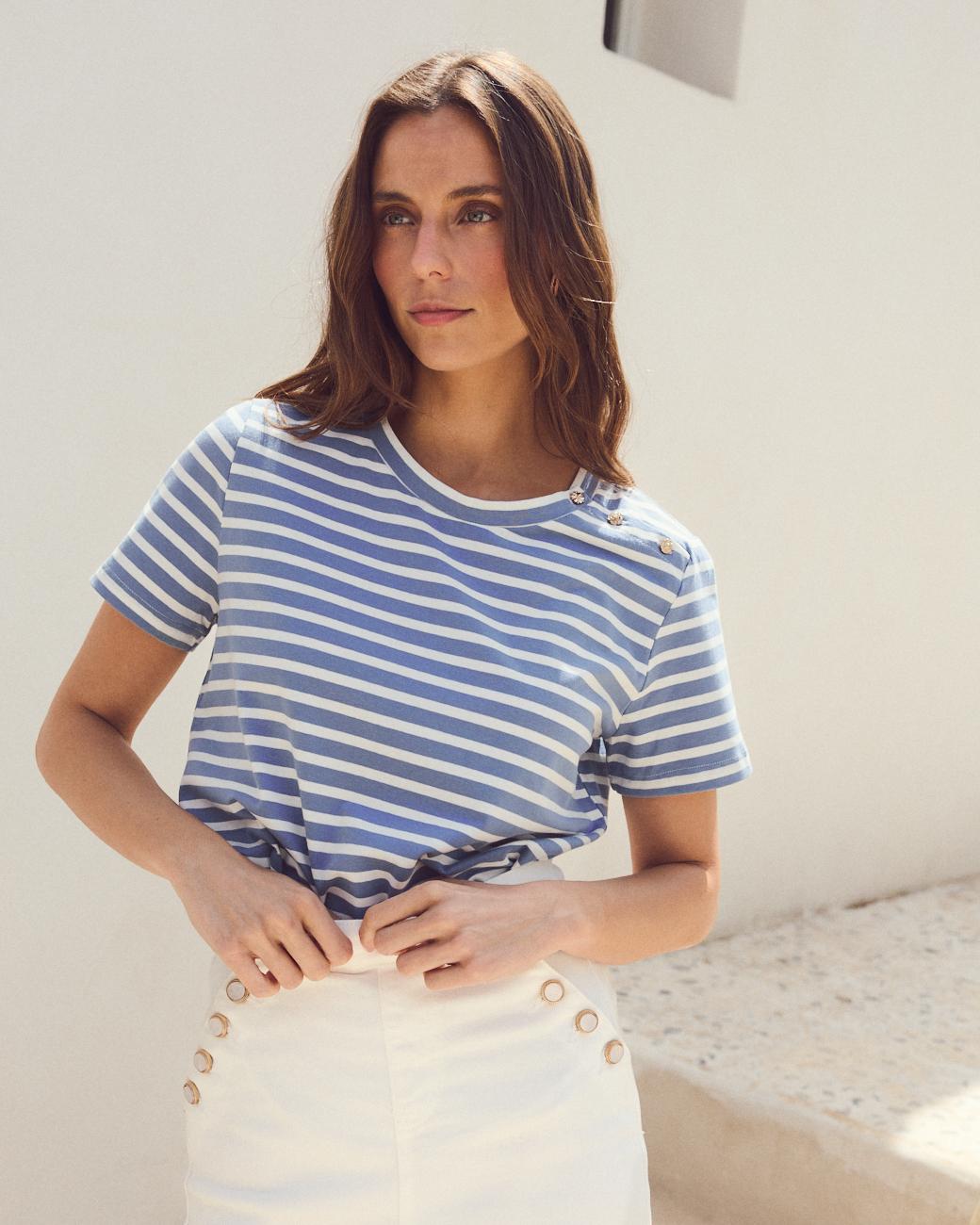 T-shirt às riscas Alicia