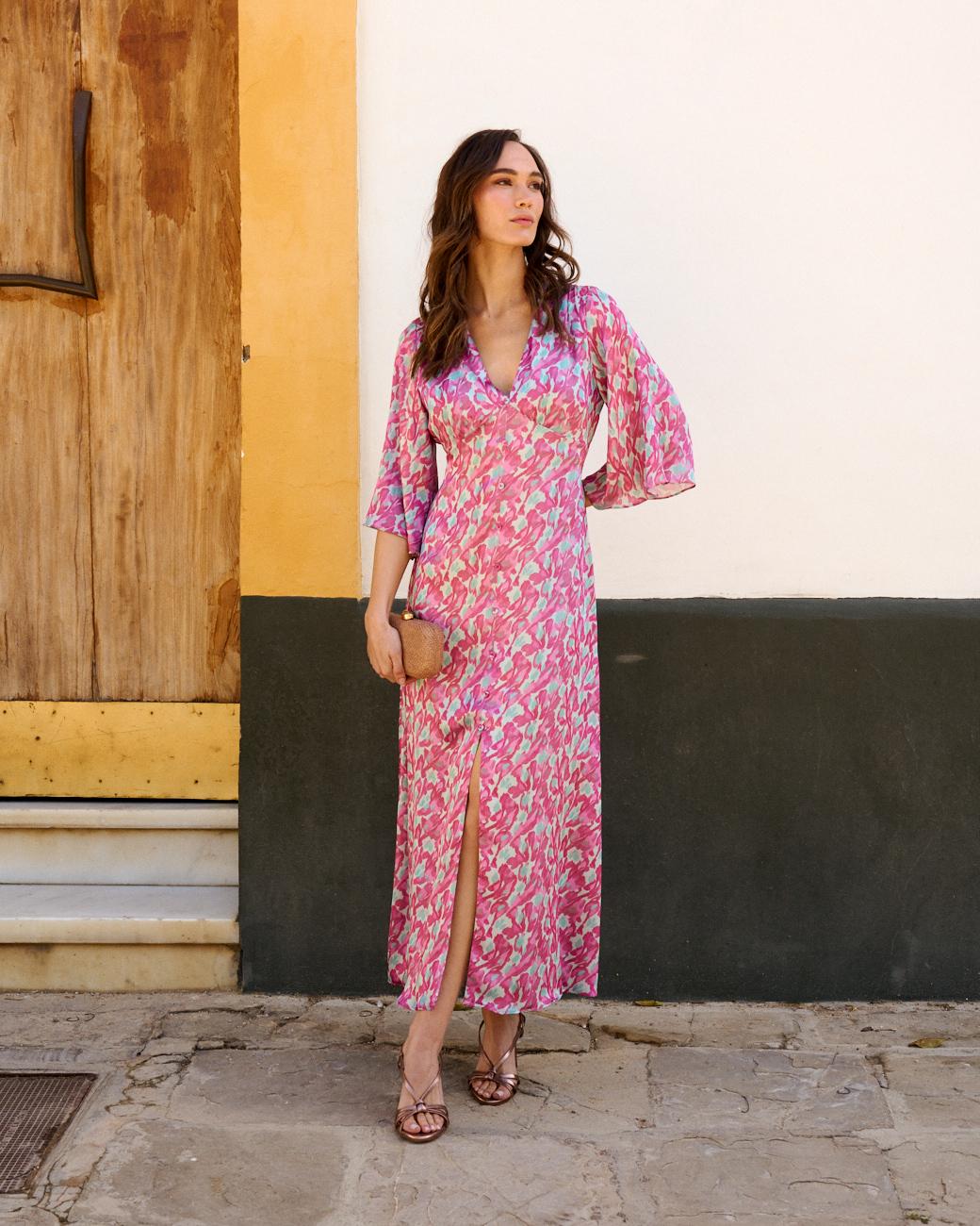 Vestido Estampado Violeta