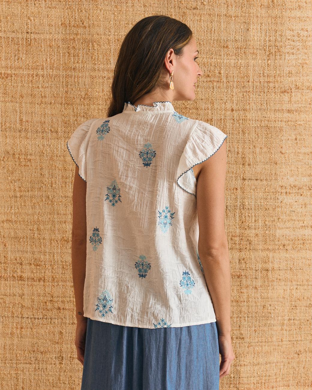 Blusa com folhos Bertina