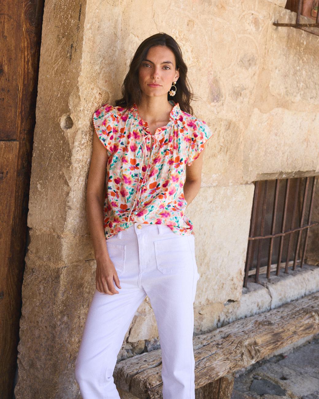 Camisa com Flores Agustina