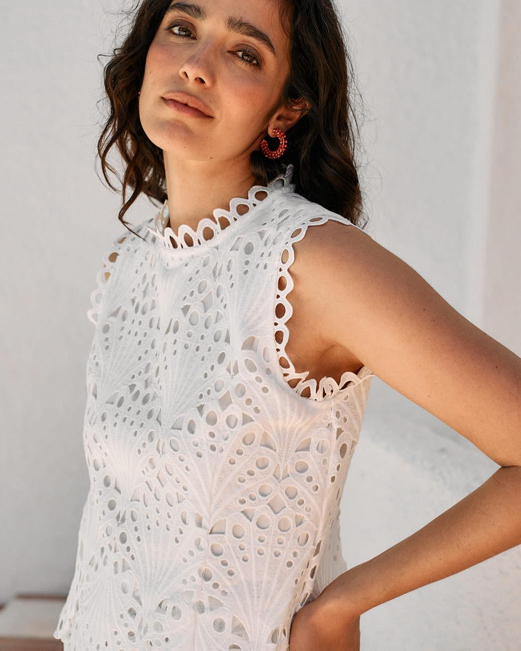Vestido Curto Calado Charlotte