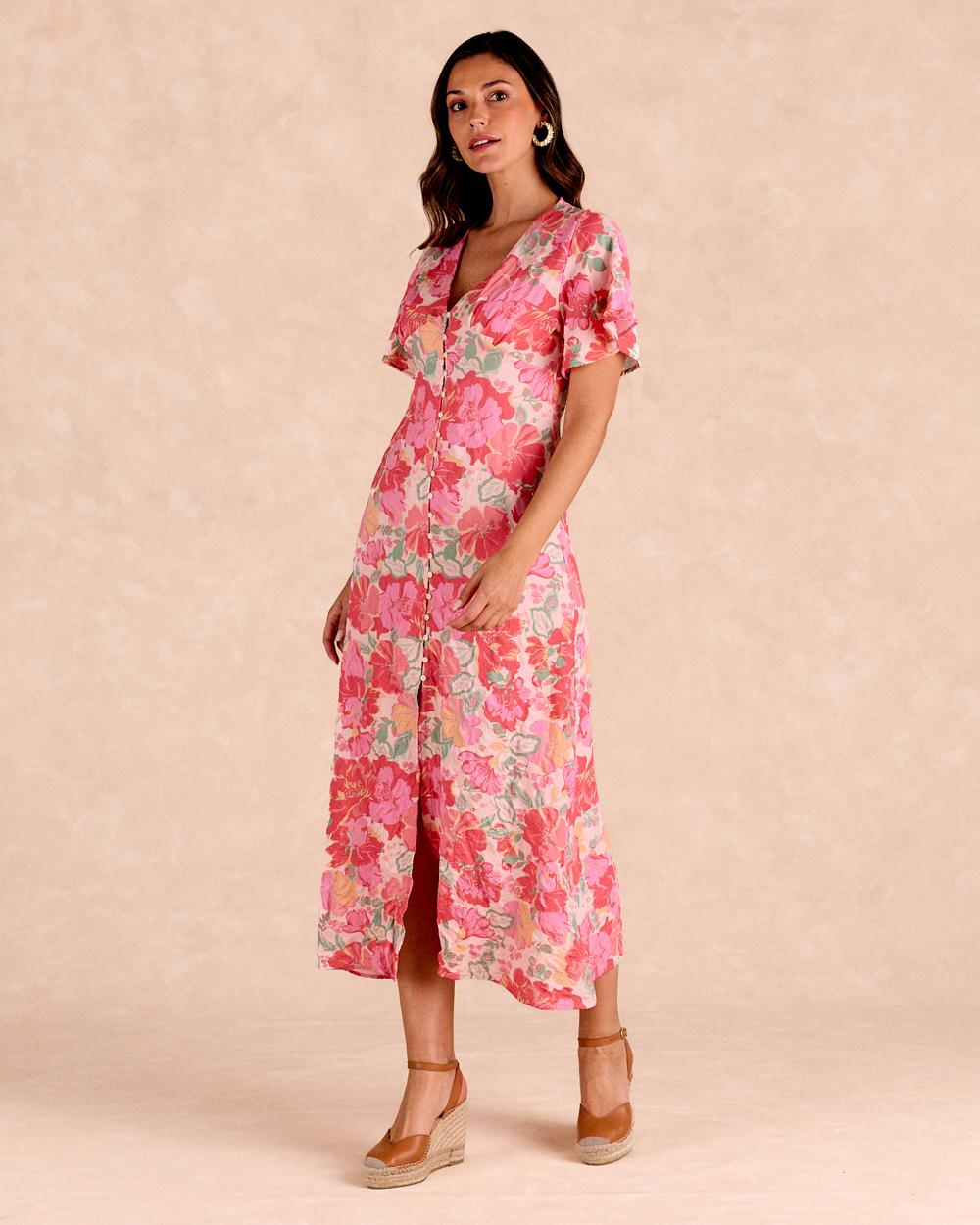 Vestido Longo de Flores Barina