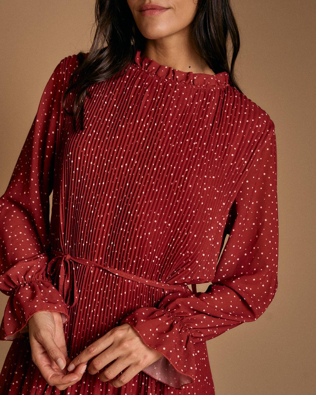 Vestido de Bolinhas Granate