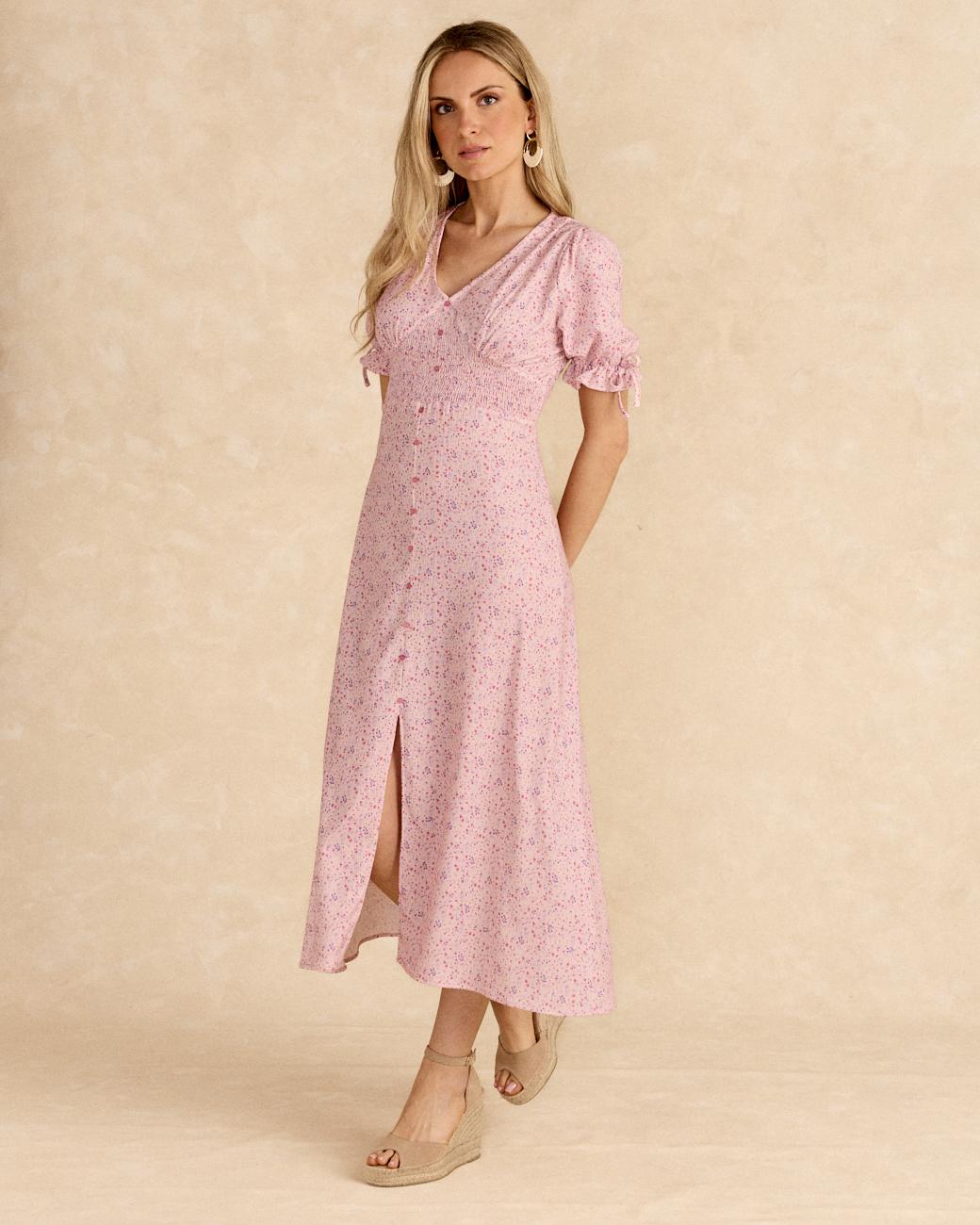 Vestido Longo Estampado Rose