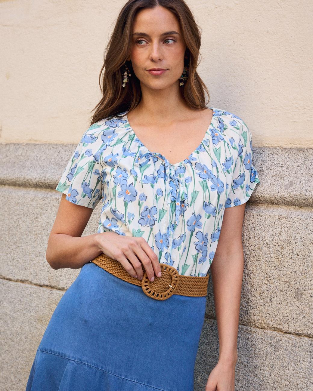 Camisa com Flores Freeda