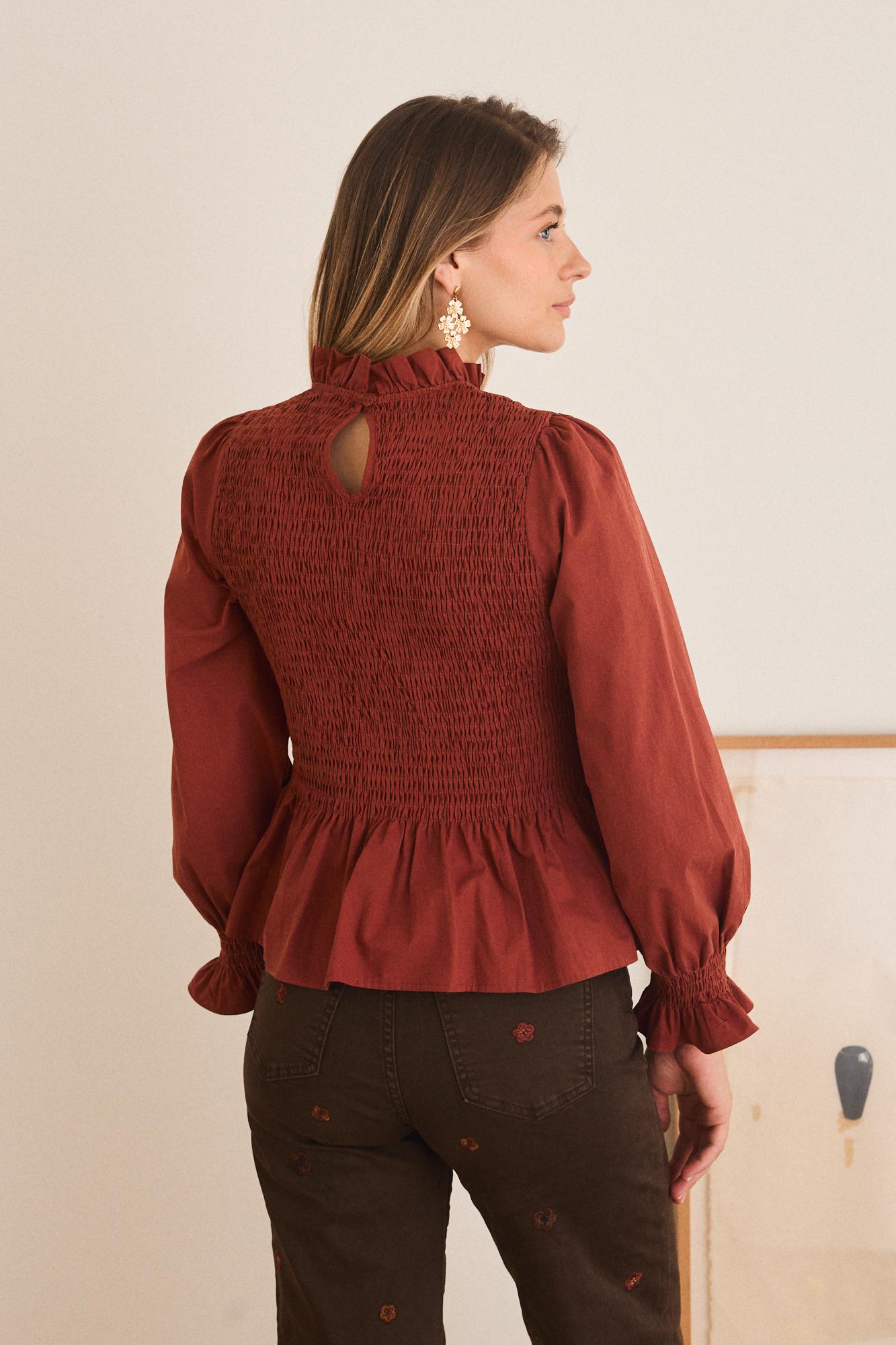 Blusa com padrão de favo de mel Rufina