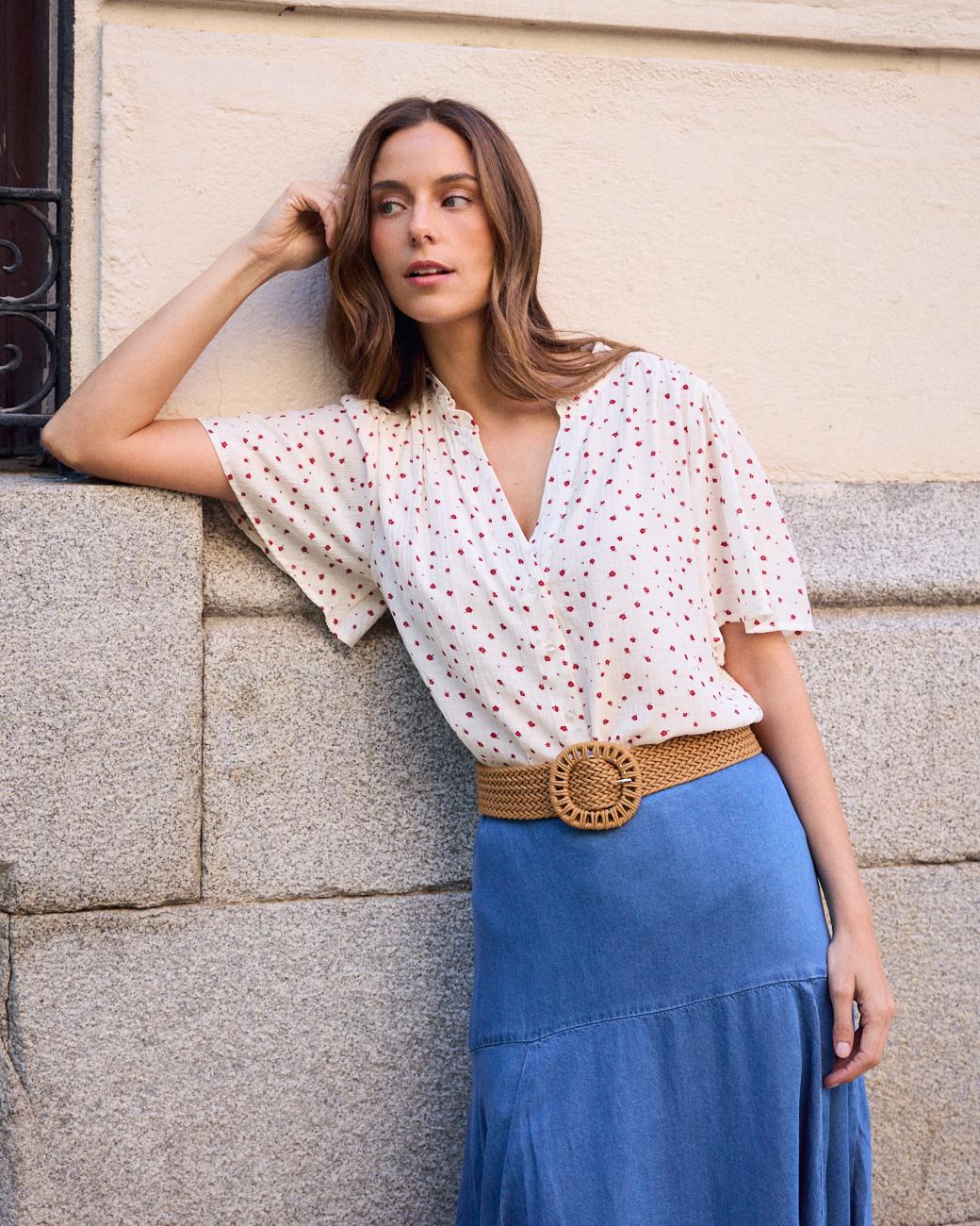 Camisa com Flores Belly