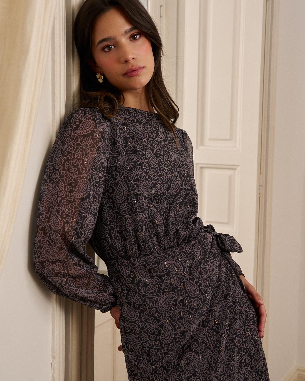 Vestido Preto Paisley Renata