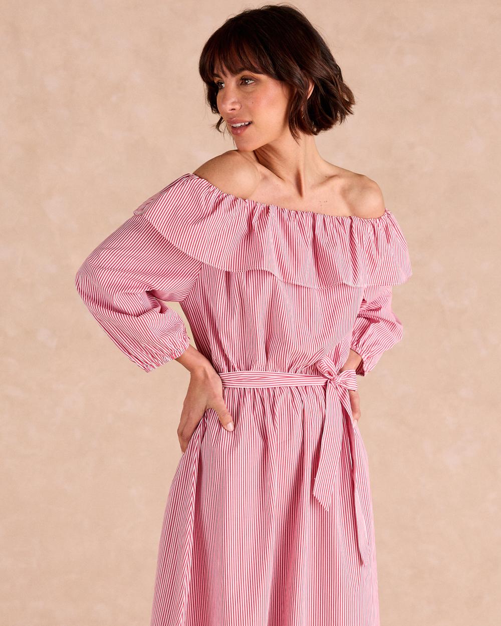 Vestido Midi às Riscas Nimia