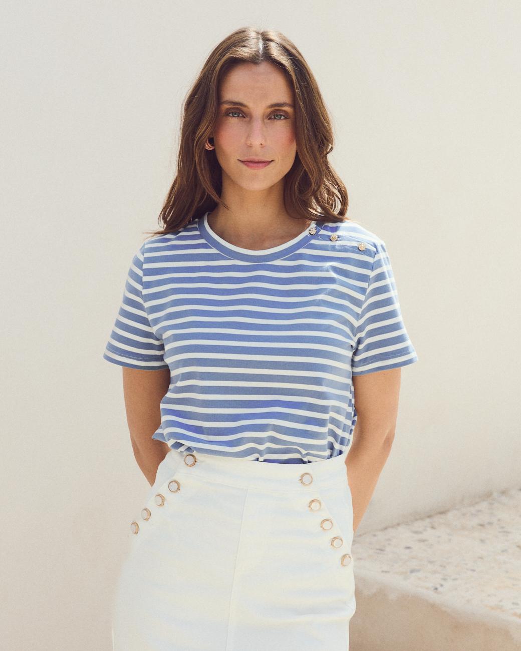 T-shirt às riscas Alicia