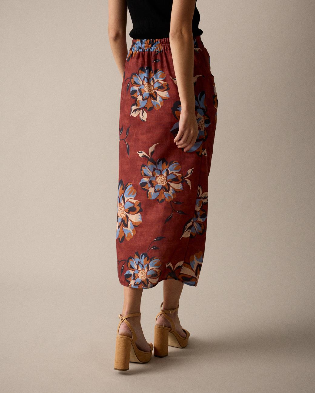 Saia Midi Estampada Zelia