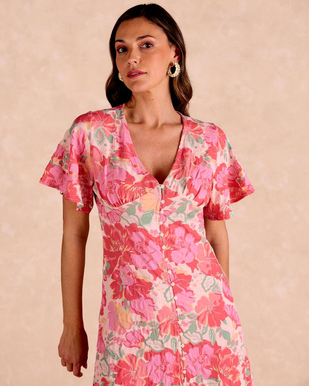 Vestido Longo de Flores Barina