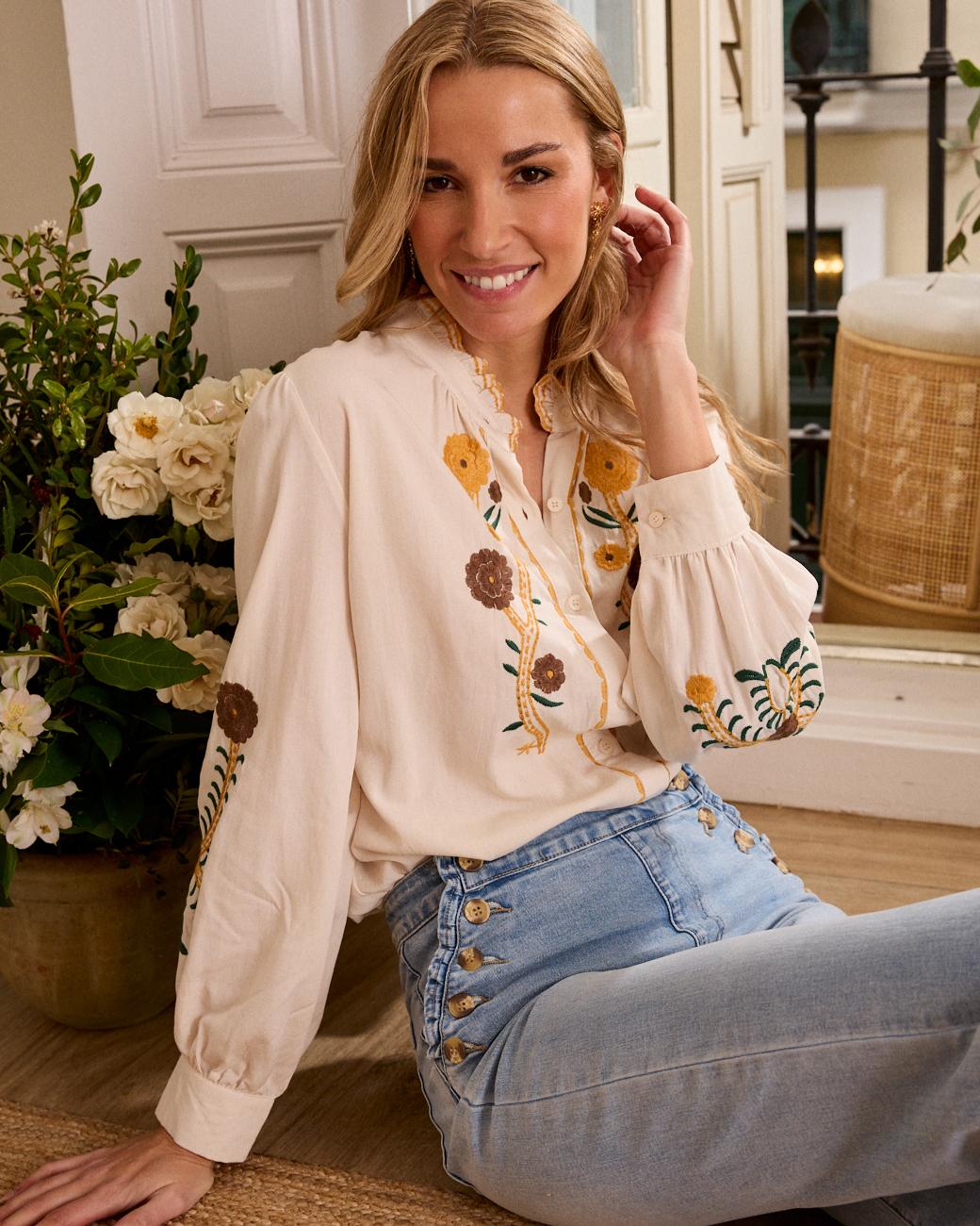 Camisa com flores Mérida