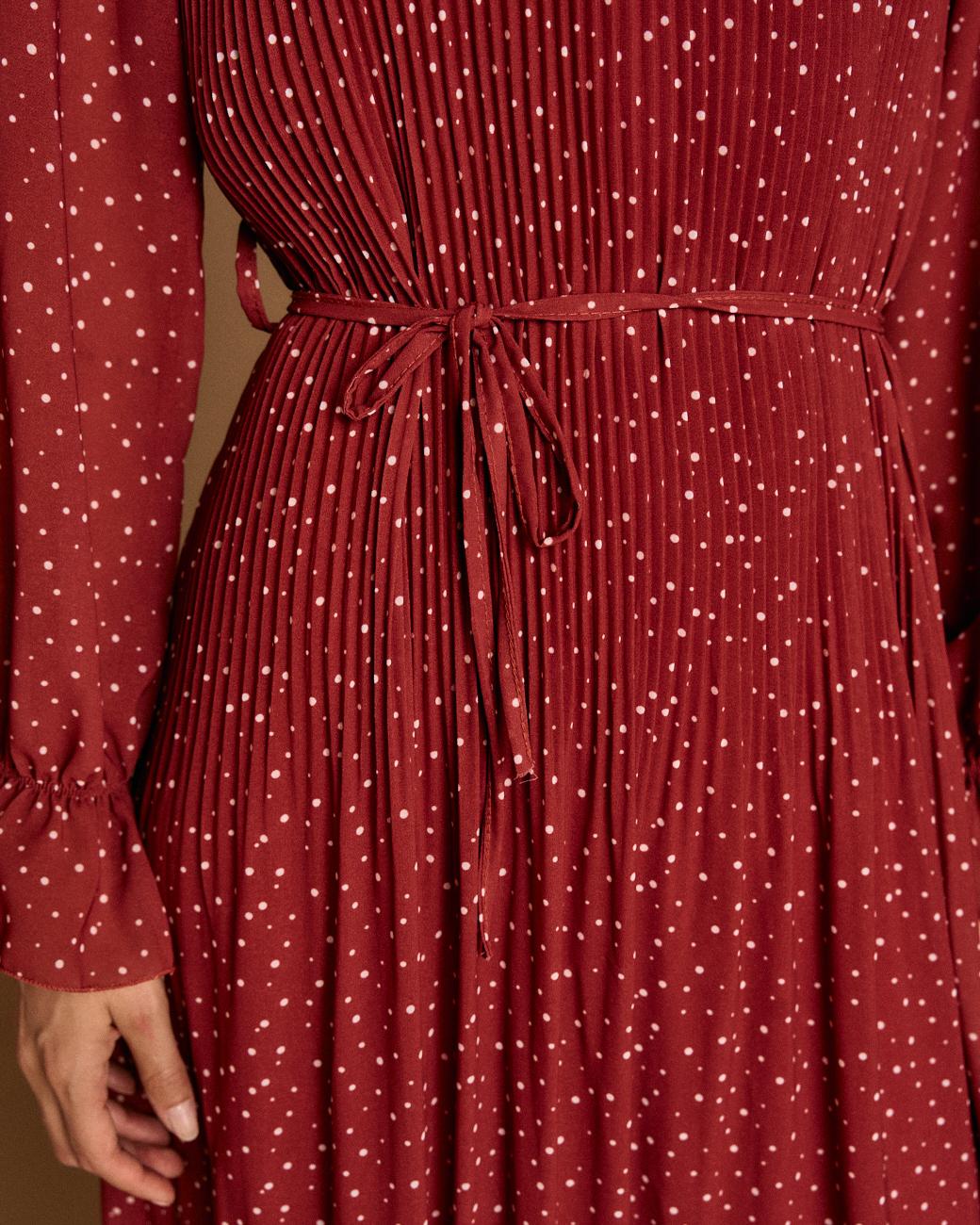 Vestido de Bolinhas Granate