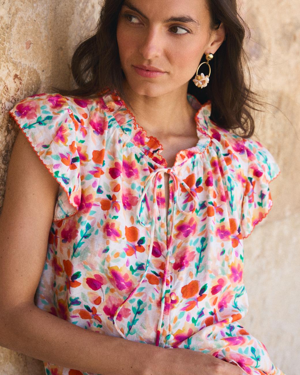 Camisa com Flores Agustina