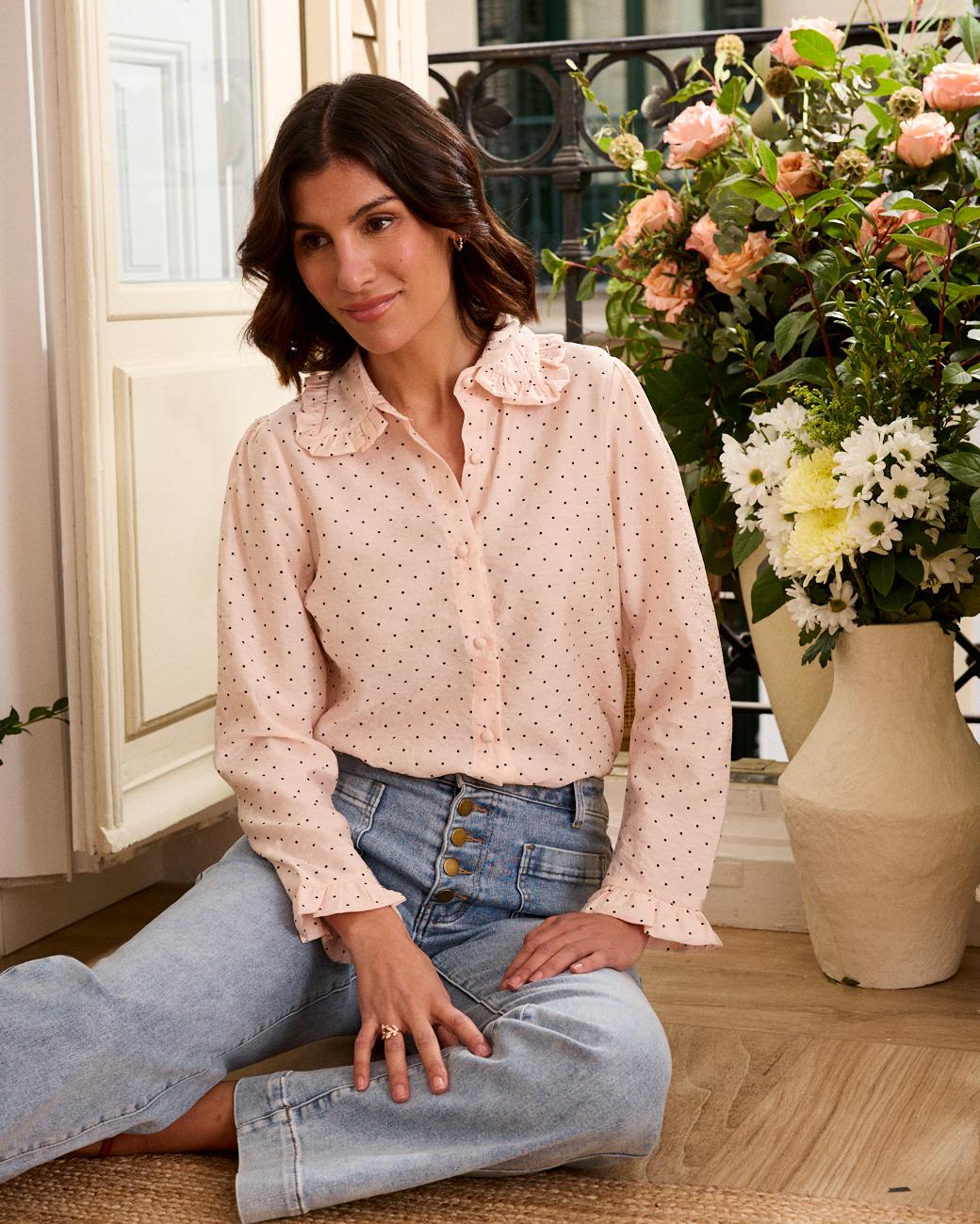 Camisa às bolinhas Ángela