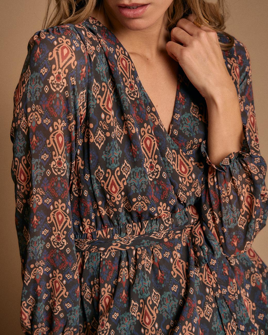 Vestido Longo Estampado Esmeralda
