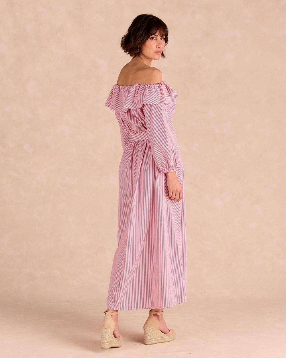 Vestido Midi às Riscas Nimia