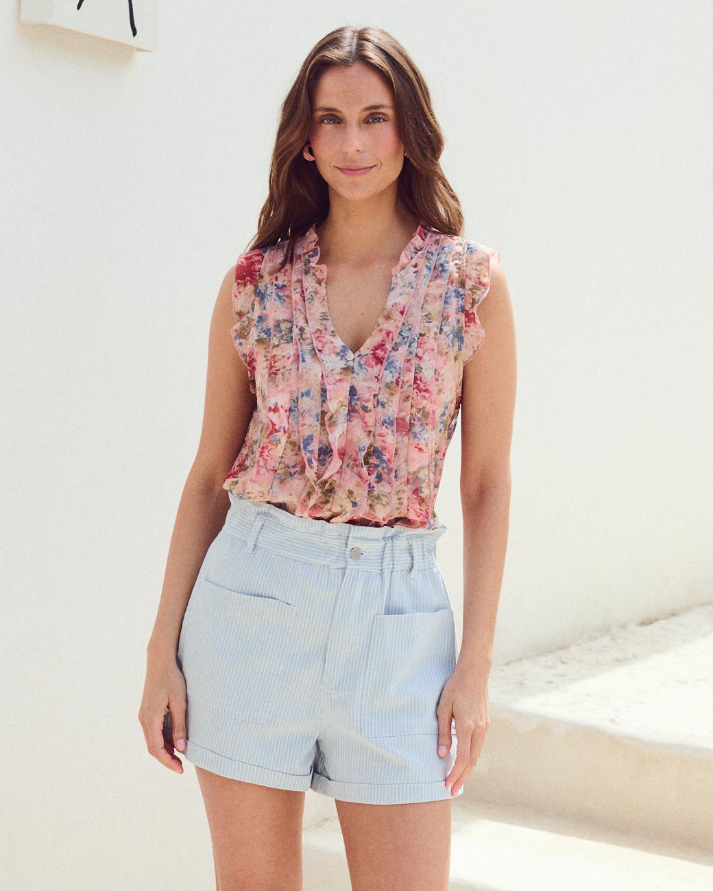 Camisa com flores Olga