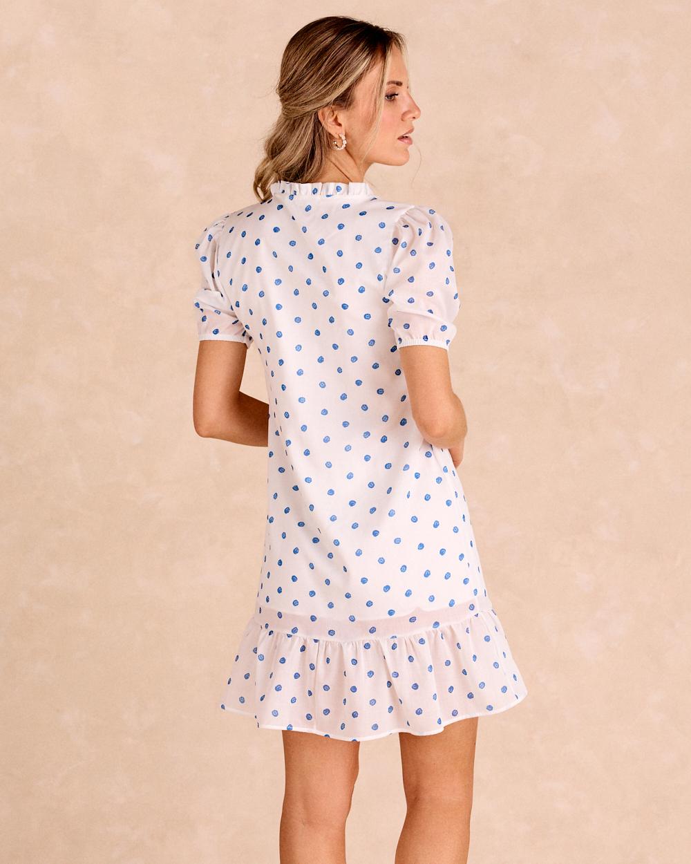 Vestido Curto de Bolinhas Alzaria