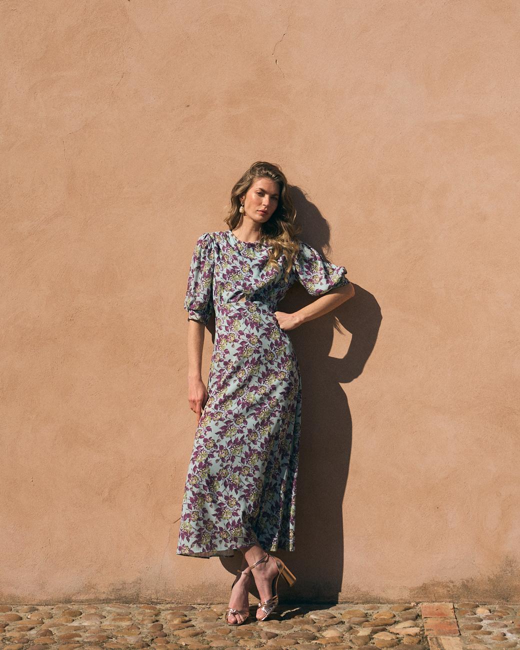 Vestido com Flores Joline
