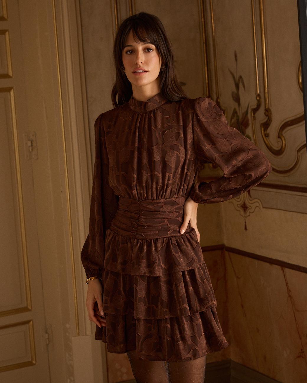 Vestido com Gola Alta Marian