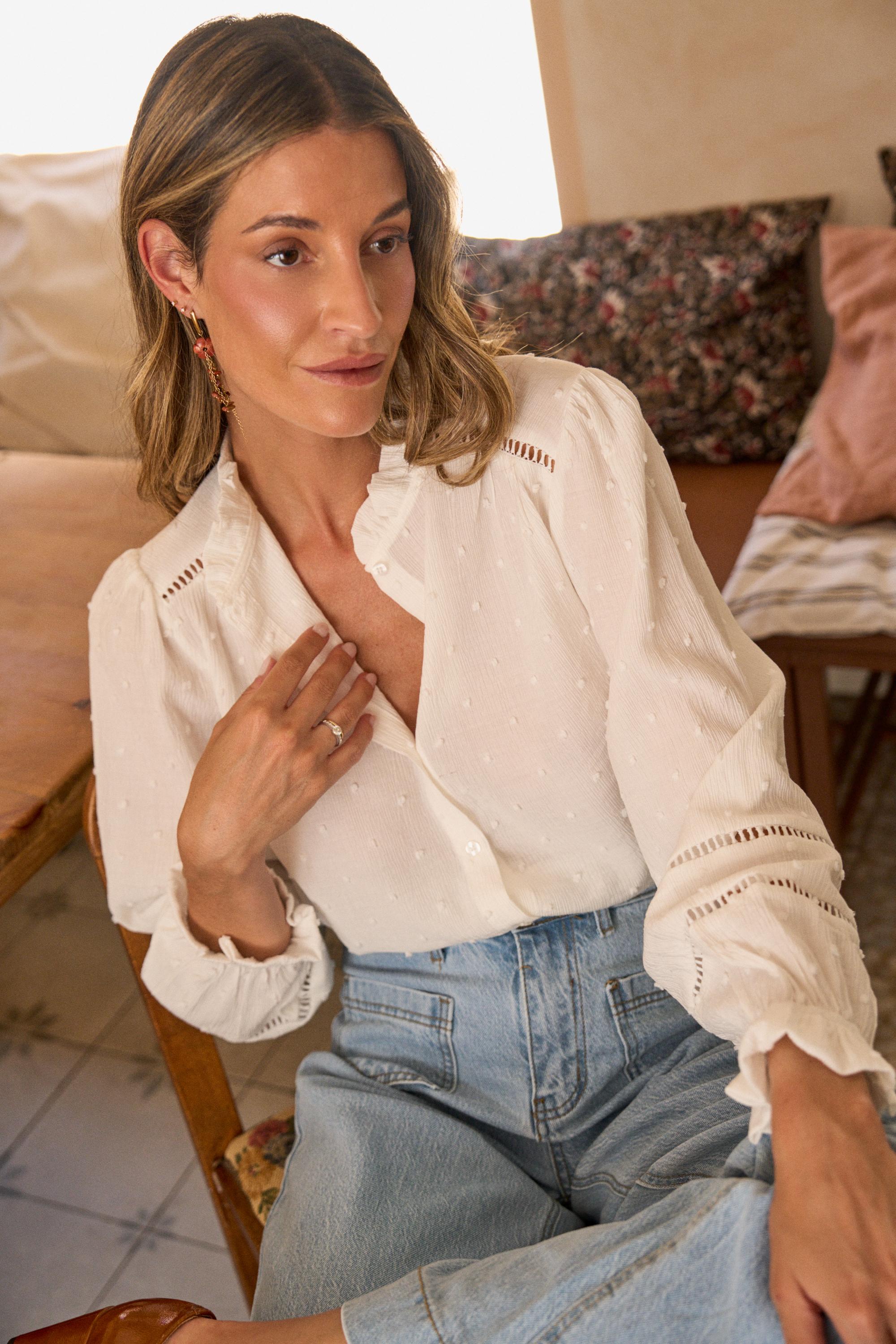 Camisa de plumetis Tiziana