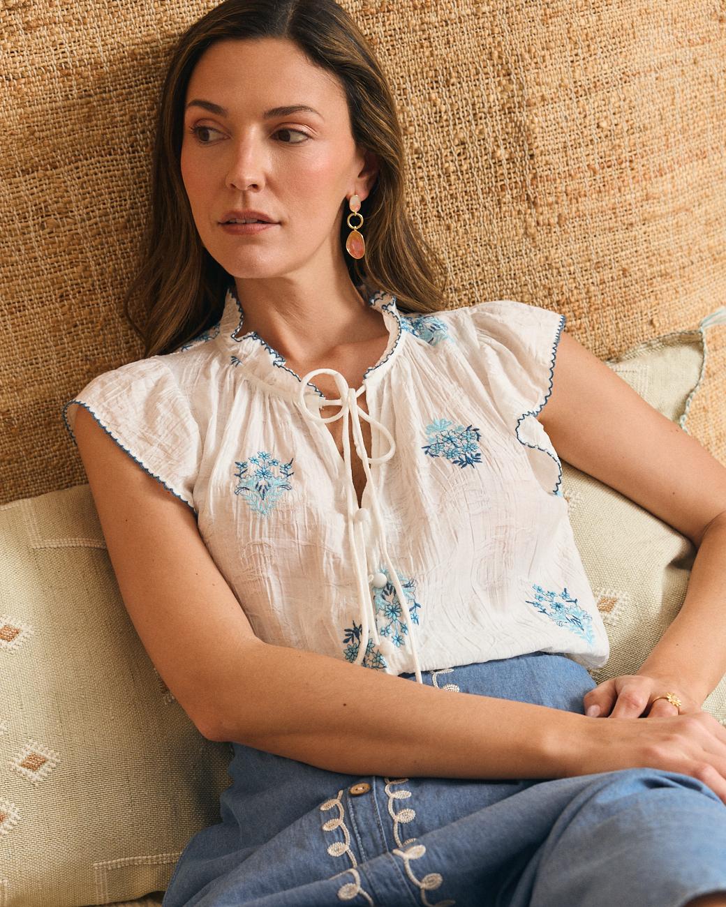 Blusa com folhos Bertina