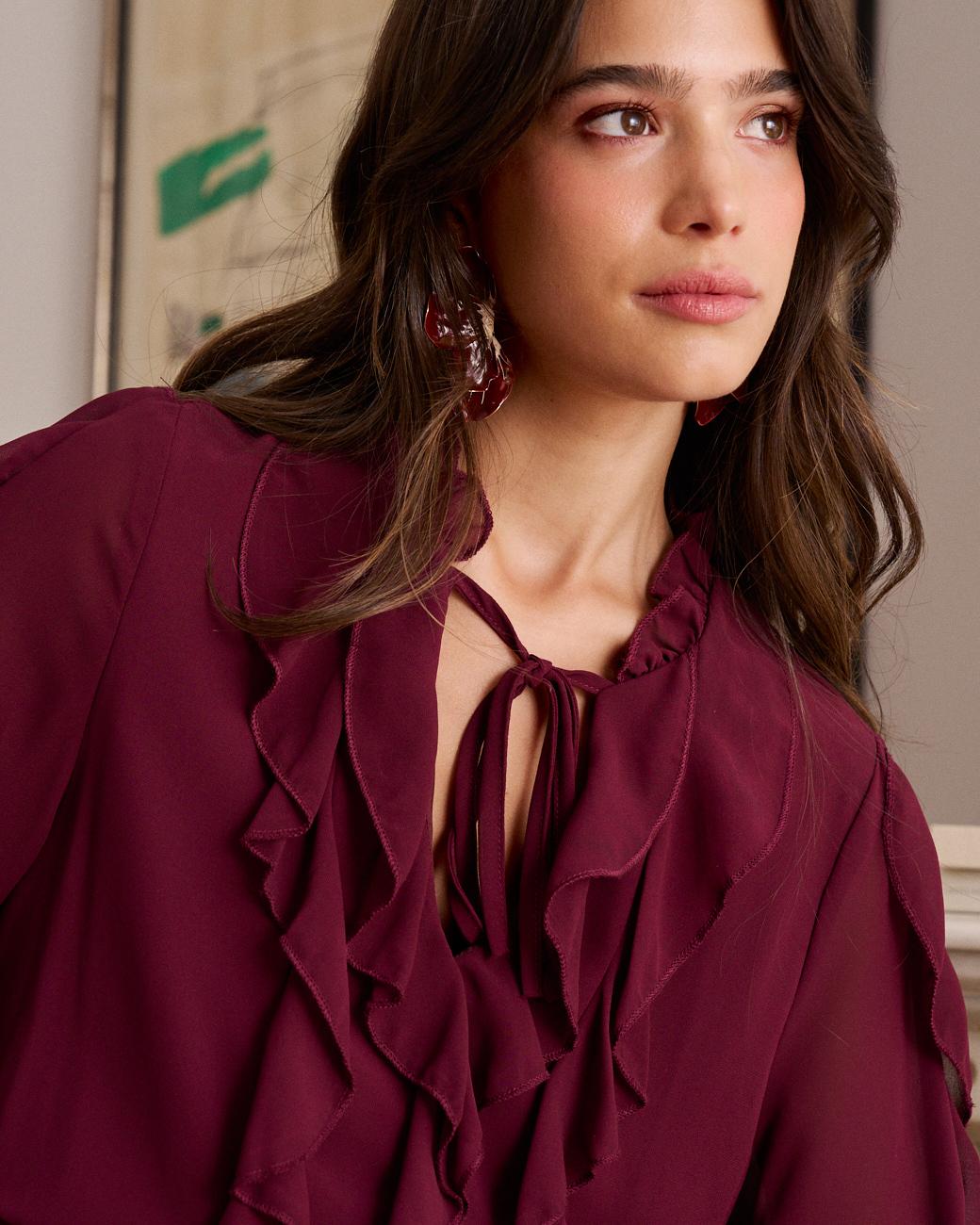Vestido com Folhos Vivi