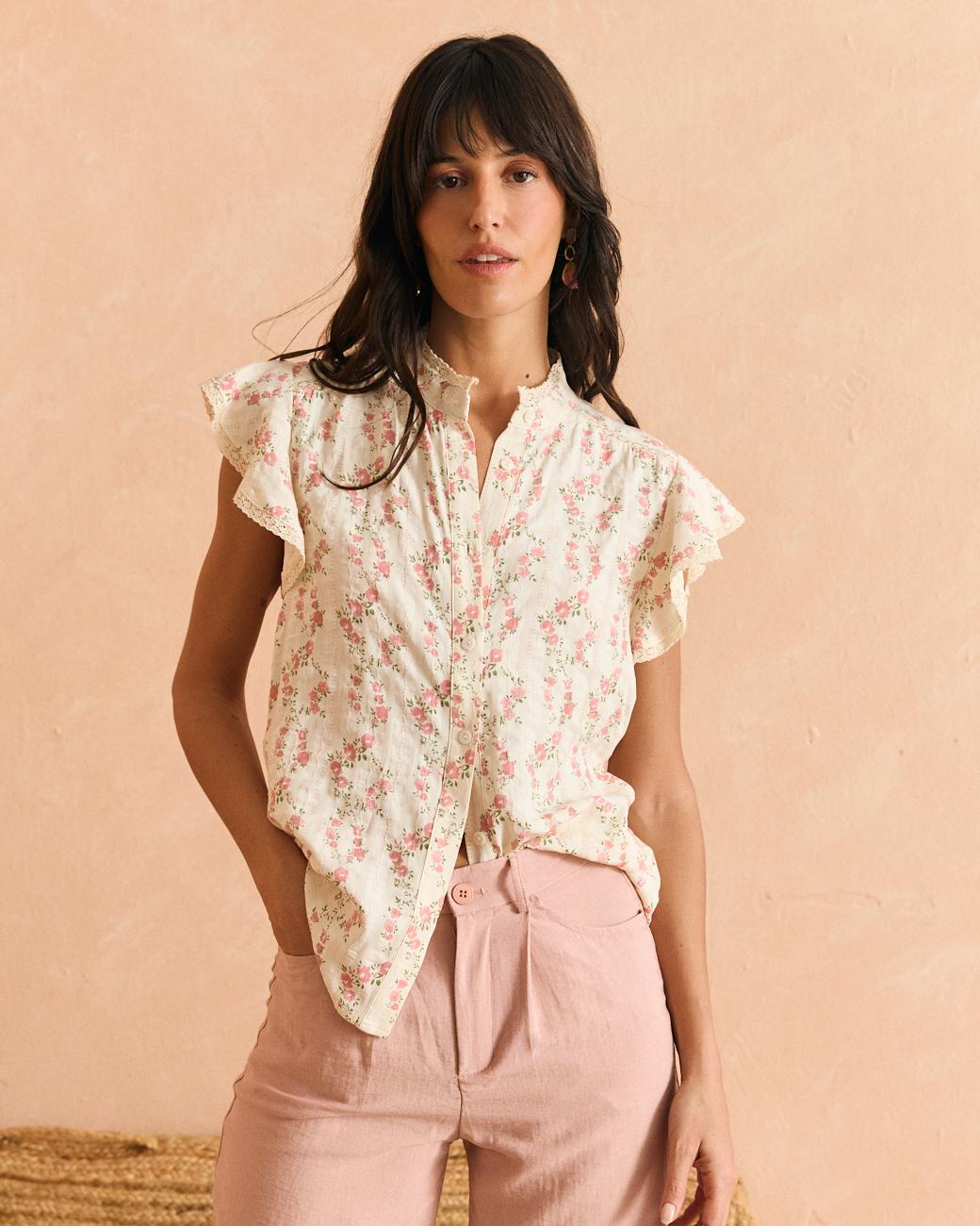 Camisa com flores Anais