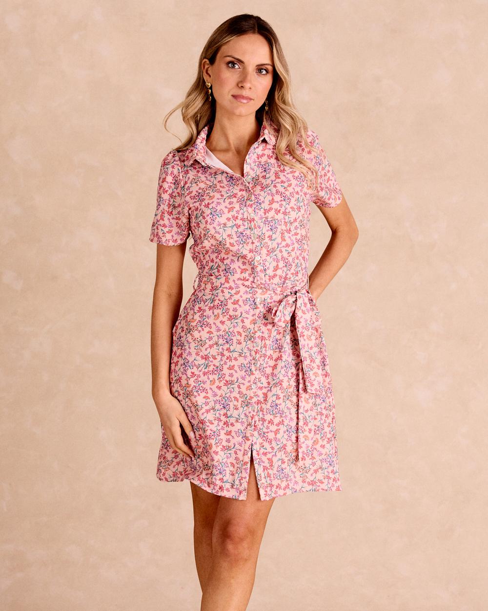 Vestido Curto com Flores Lala