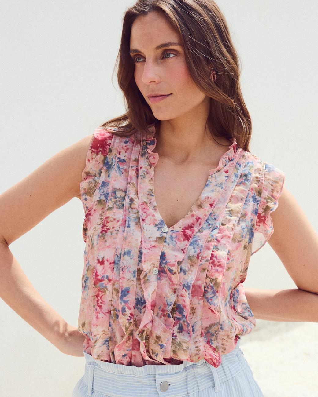 Camisa com flores Olga