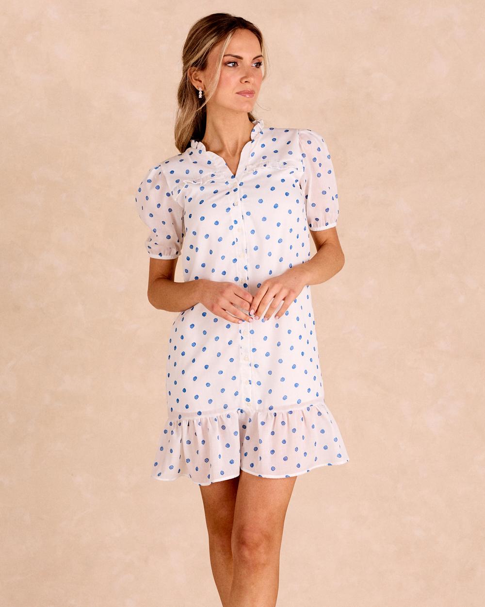 Vestido Curto de Bolinhas Alzaria