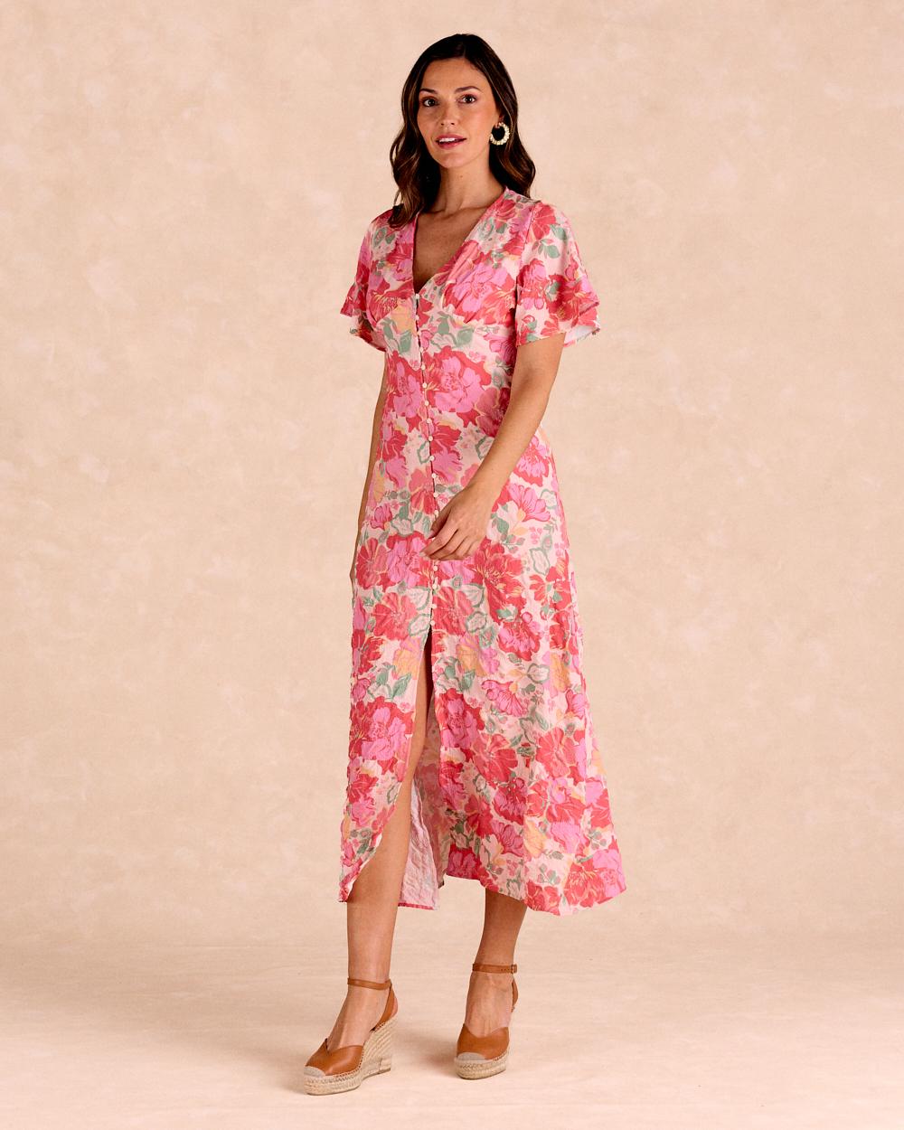 Vestido Longo de Flores Barina