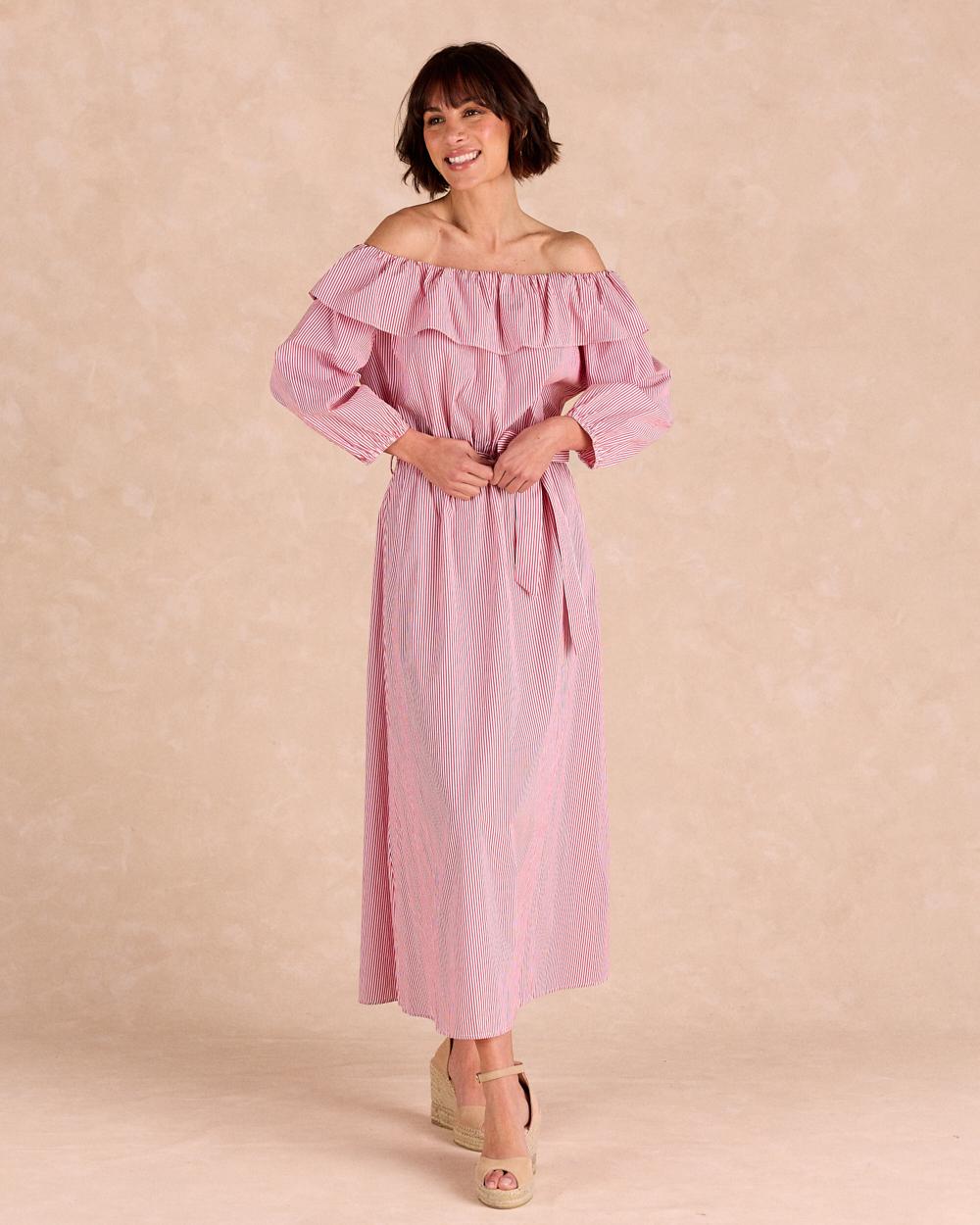 Vestido Midi às Riscas Nimia