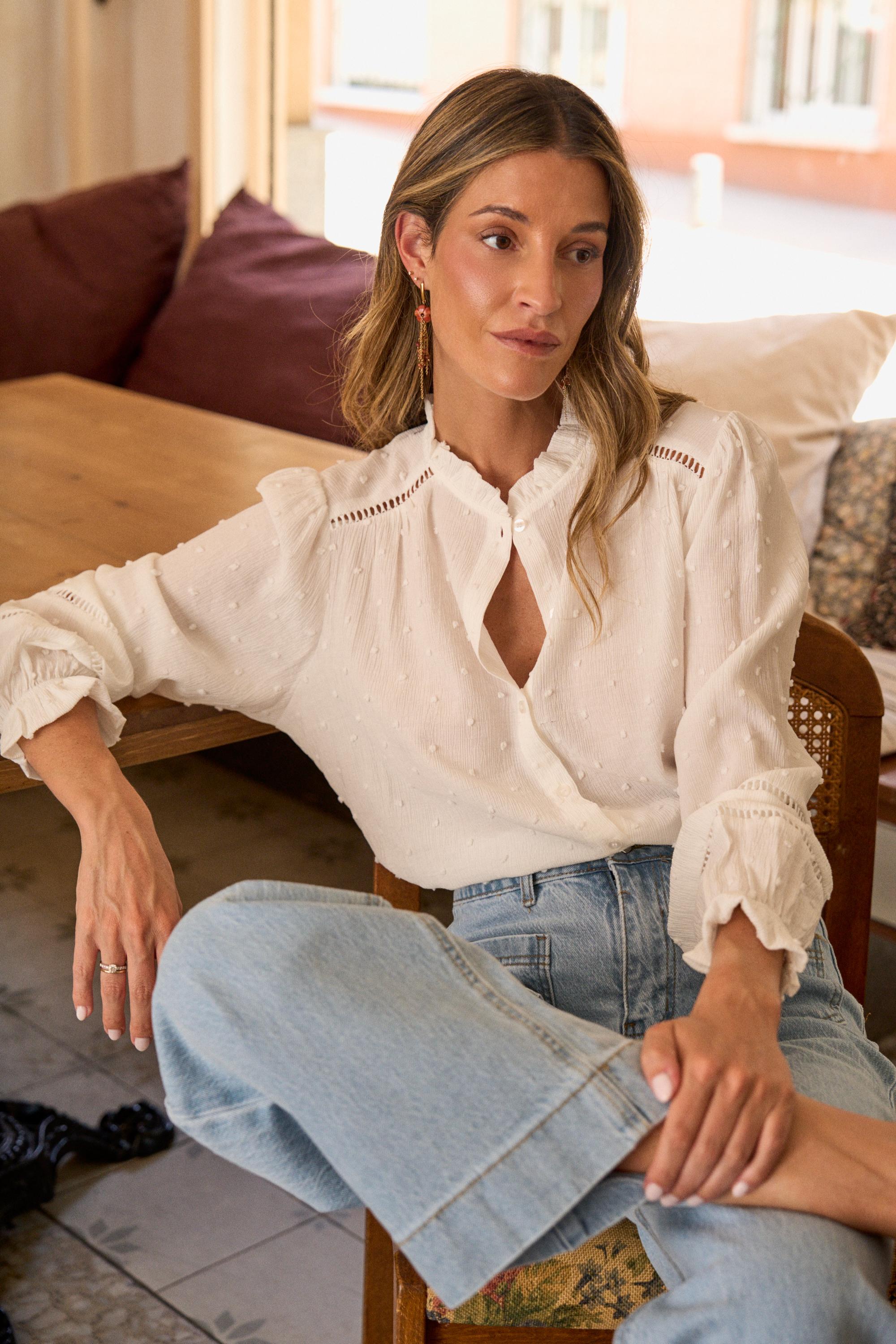Camisa de plumetis Tiziana