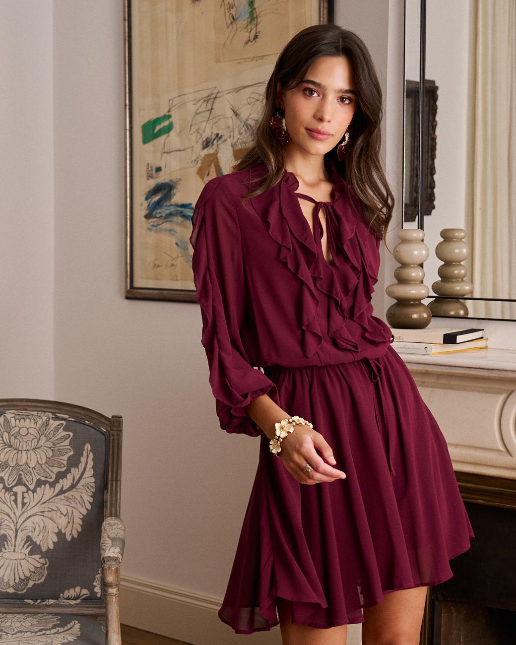 Vestido com Folhos Vivi