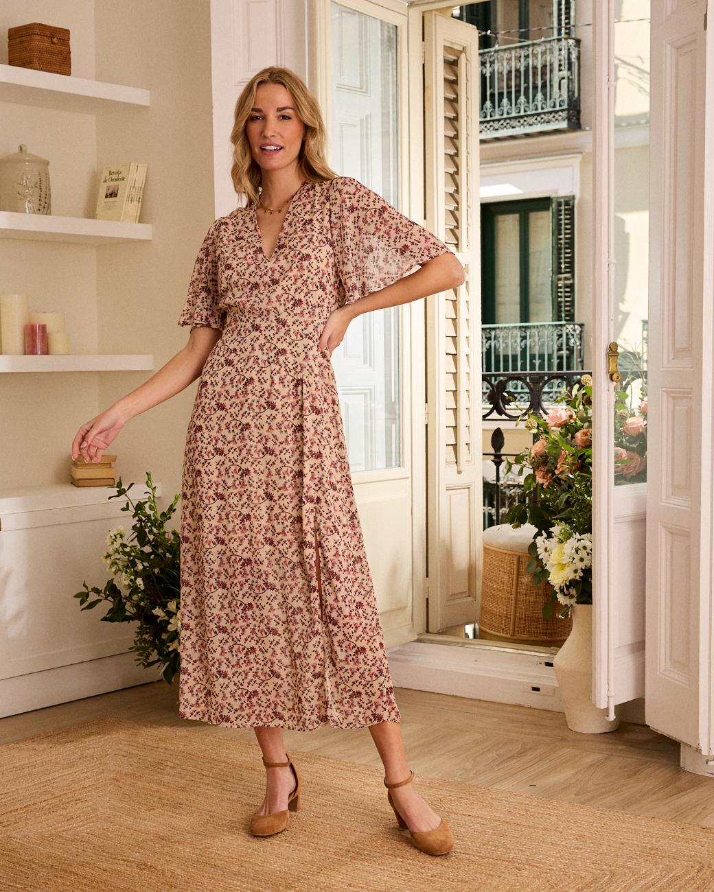 Vestido com Mangas Micaela