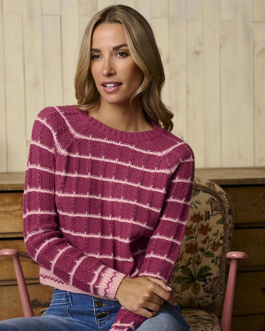Camisola às Riscas Malva