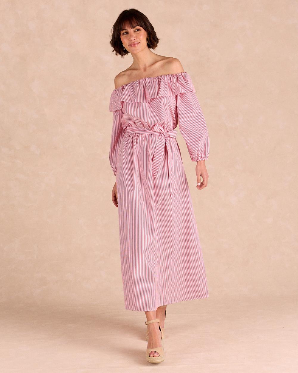 Vestido Midi às Riscas Nimia