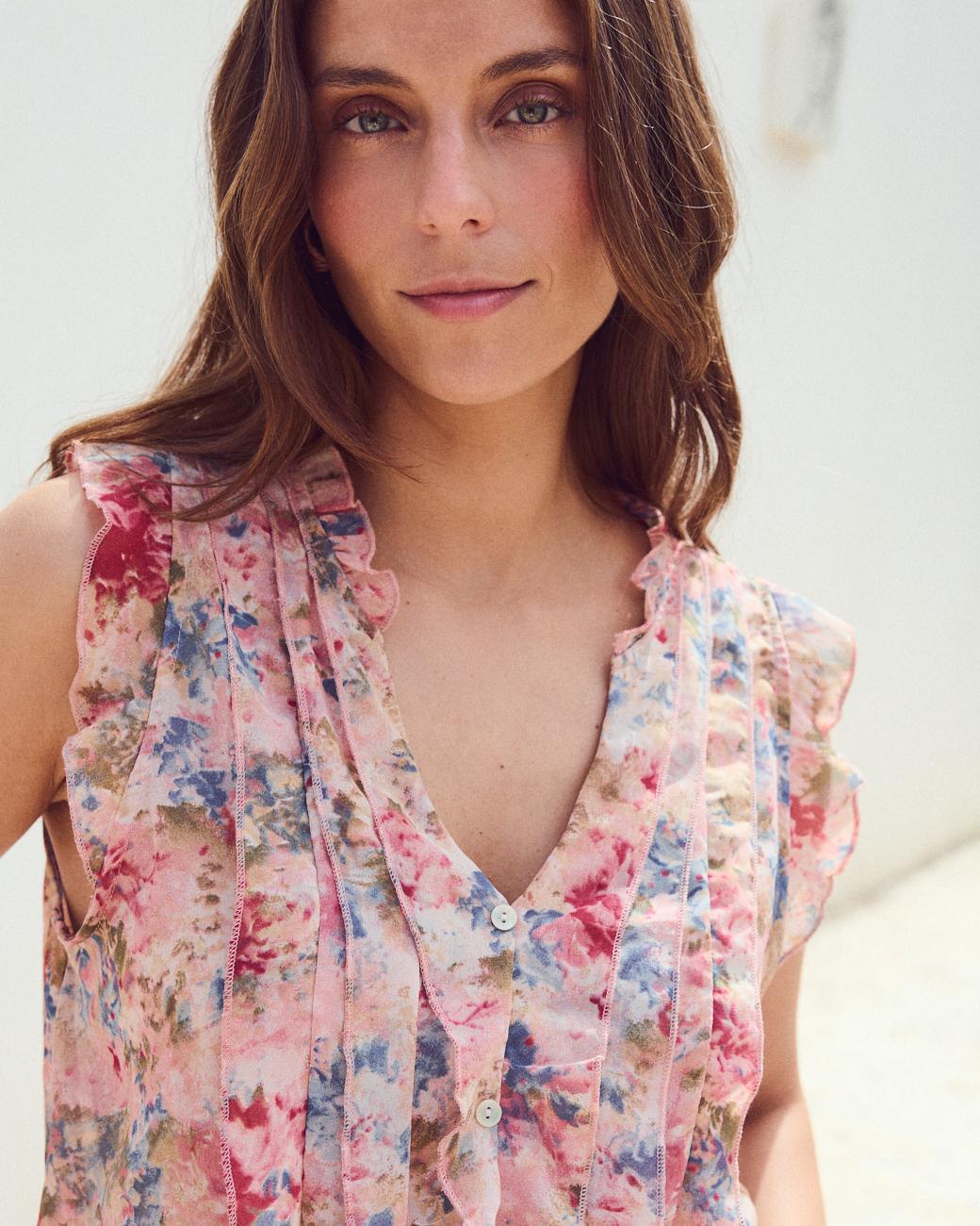 Camisa com flores Olga