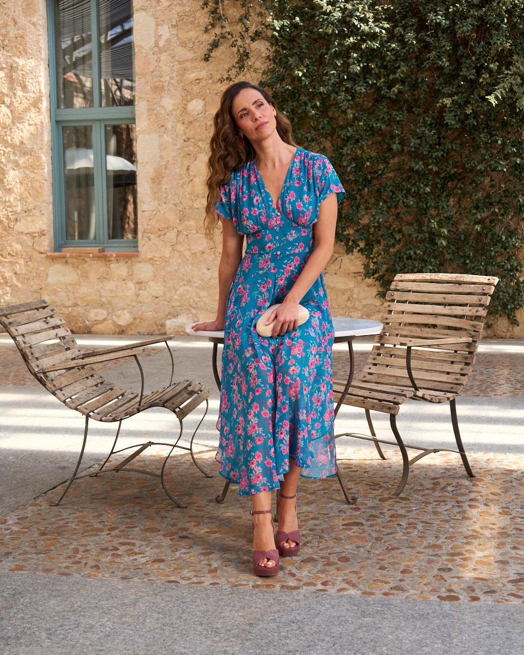 Vestido com Flores Tiana