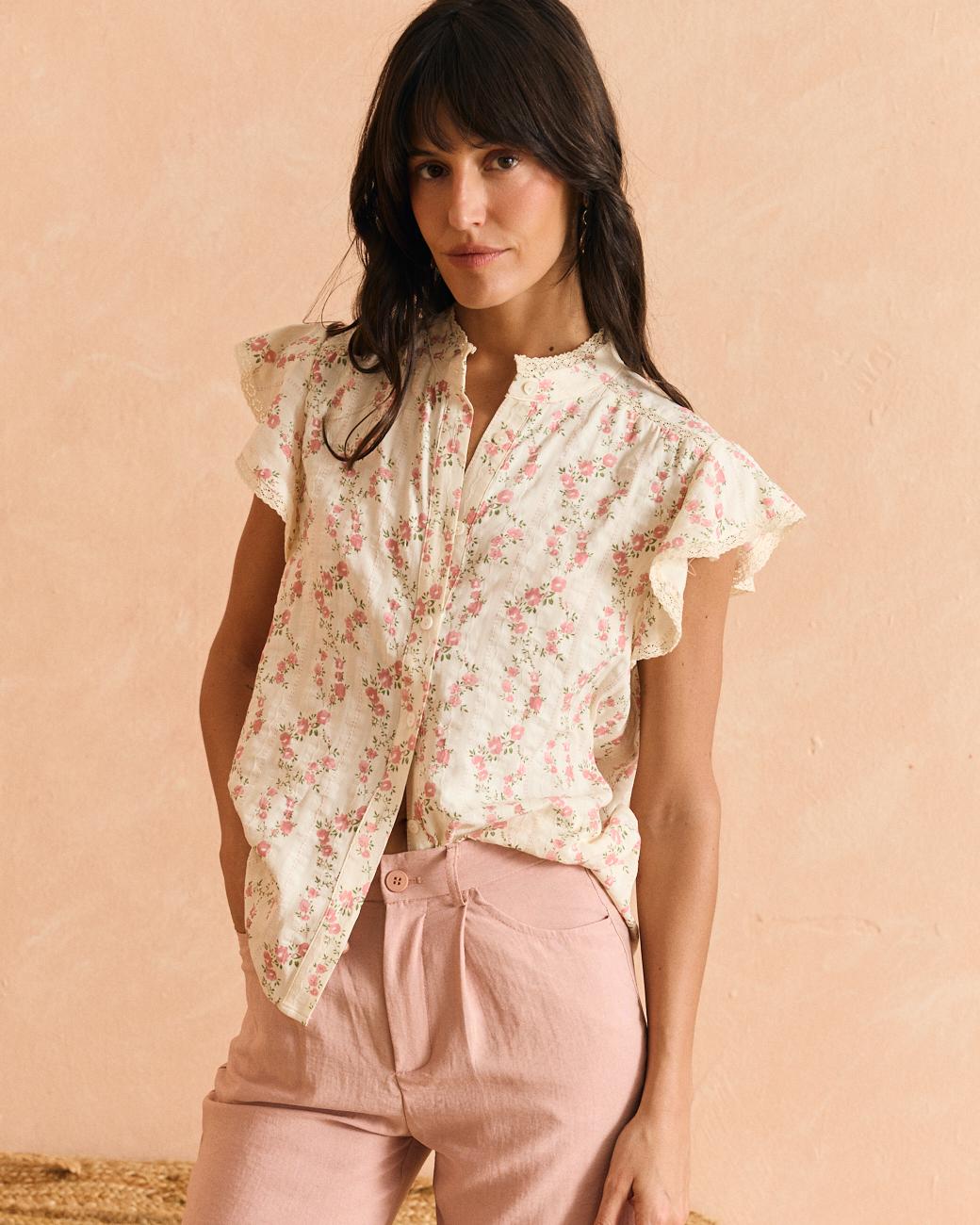 Camisa com flores Anais