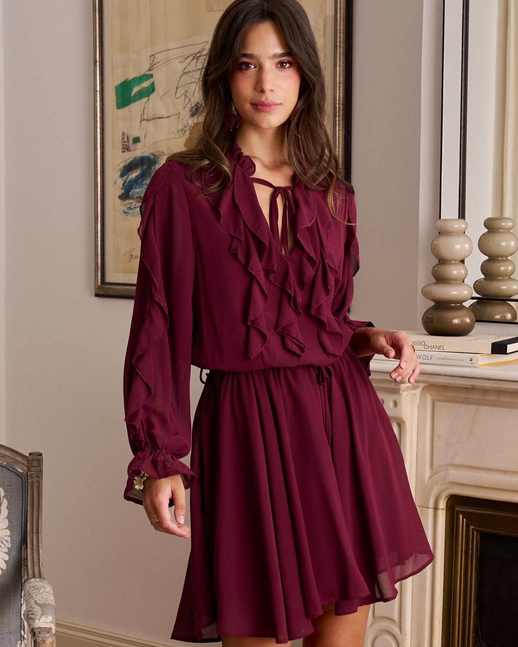 Vestido com Folhos Vivi