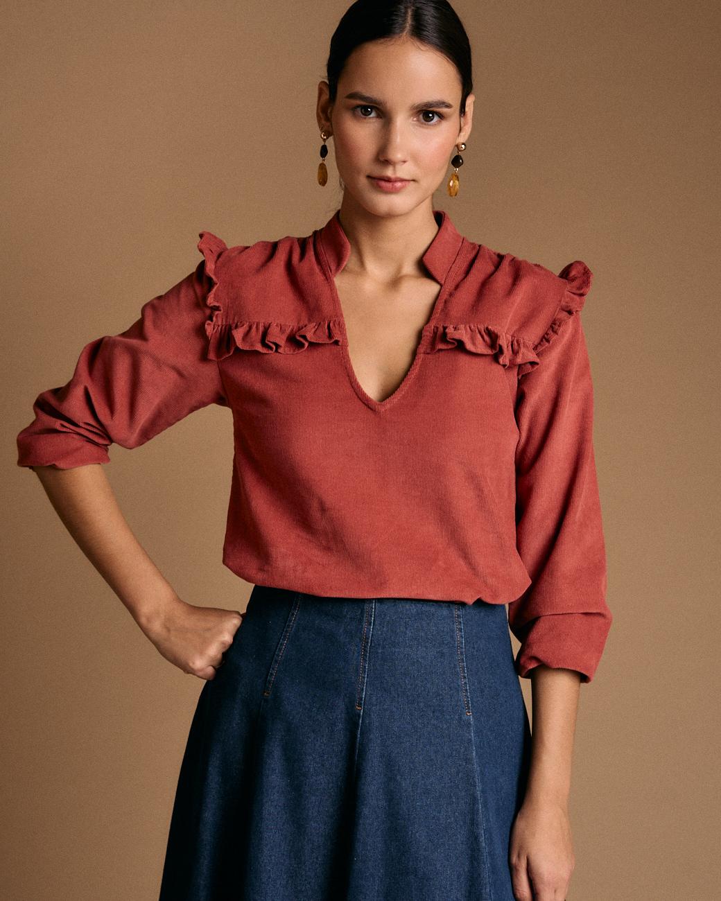 Blusa com folhos Vali
