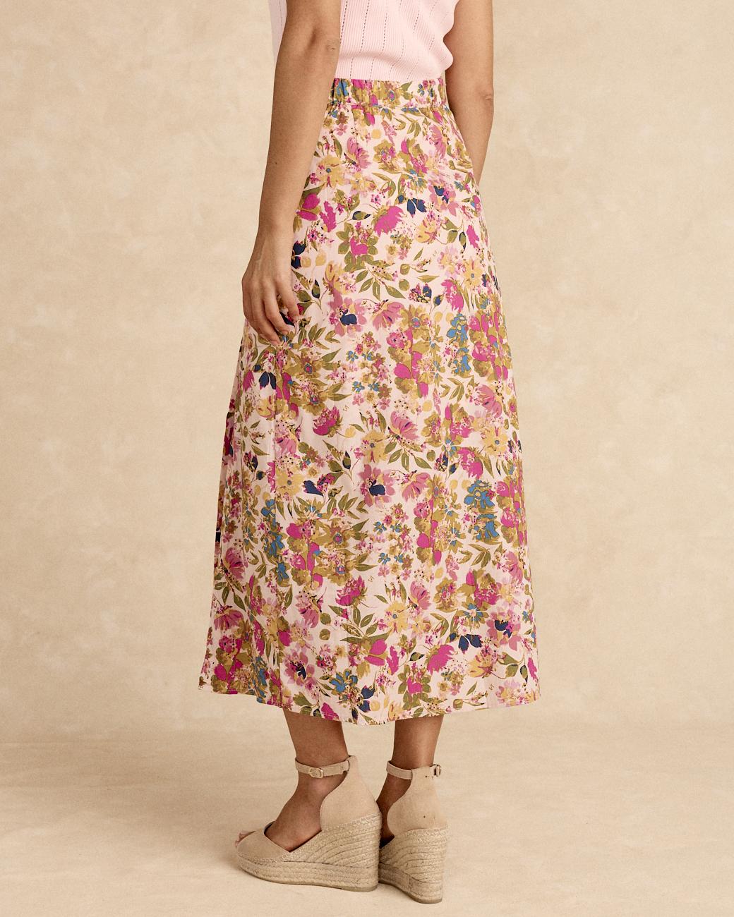 Saia Midi com Flores Electra