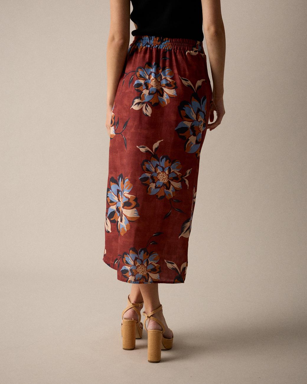 Saia Midi Estampada Zelia